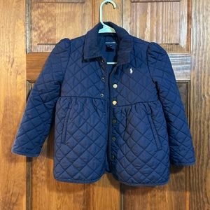 Ralph Lauren Kid’s Quilted Navy Blue Jacket (Size 6X)